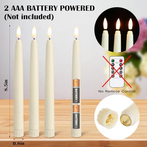 Baquler 100 Pcs Flameless Taper Candles LED Taper Candles Flickering Bulk