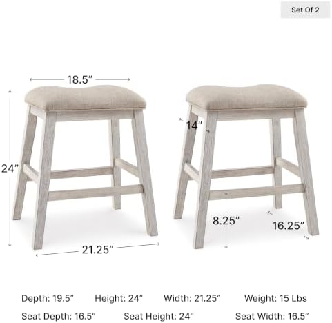Signature Design by Ashley Skempton Counter Height Bar Stool, Set of 2