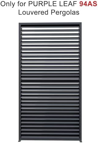 PURPLE LEAF Louvered Pergola Accessory 94AS Aluminum Louver Grille for Optimal Privacy, Sunlight Control Three Panels a Complete 10' Side Fixed Shutter Wall, Pergola Not Included