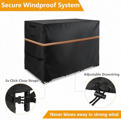 Patio Bistro Set Cover, 62" L x 22" W x 30" H, Black