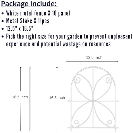 ShopLaLa Decorative Garden Fence (10 Panels) 12.5inx16.5in Animal Barrier
