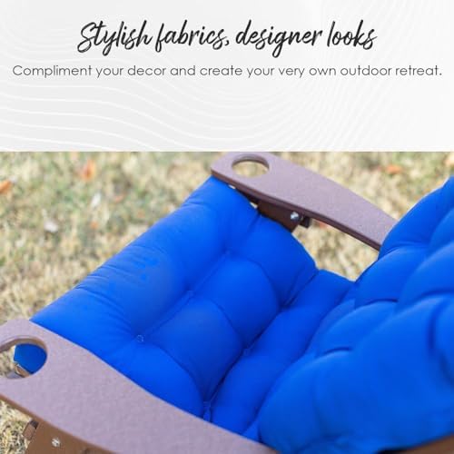 RSH DECOR: Tufted Adirondack Chair Cushion | 42.5” x 21” | All-Weather Spun Fabric | Water and Fade-Resistant | Outdoor Cushion for Patio Furniture | Gregoire Fresco