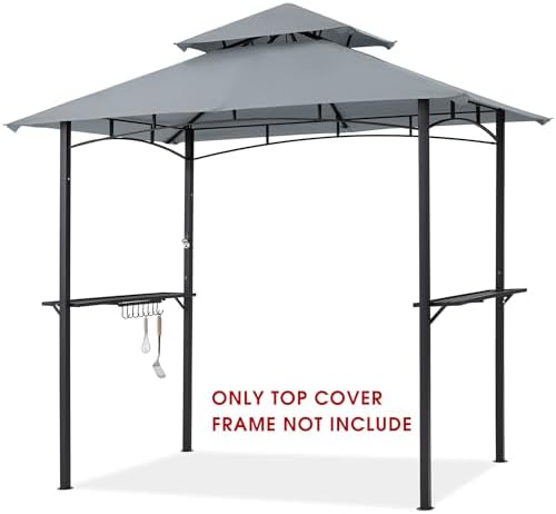 MASTERCANOPY Replacement Canopy top for Grill Gazebo L-GG001PST-F, Gray