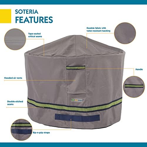 DUCKCOVERS Soteria Waterproof 36 Inch Round Fire Pit Cover, Outdoor Firepit Cover