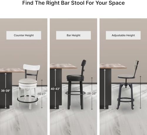 Signature Design by Ashley Valebeck Swivel Counter Height Bar Stool, White