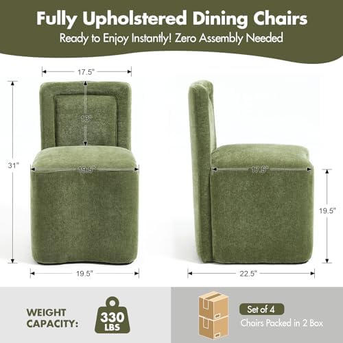 Hyfirm Upholstered Dining Chairs Set of 4, No Assembly Reception Chairs