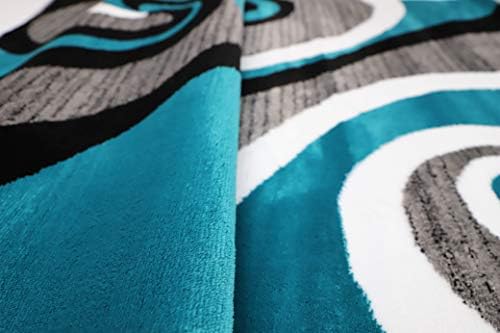 GLORY RUGS Modern Area Rug Swirls Carpet Bedroom Living Room Contemporary Dining Accent Sevilla Collection 4817 (4x6, Turkaz)