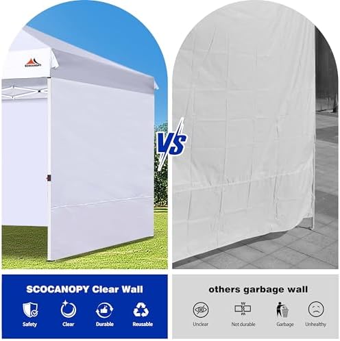 SCOCANOPY SunWall for 10x10 Pop Up Canopy Frame, 3 Pack SideWall Only (10X10, Black)