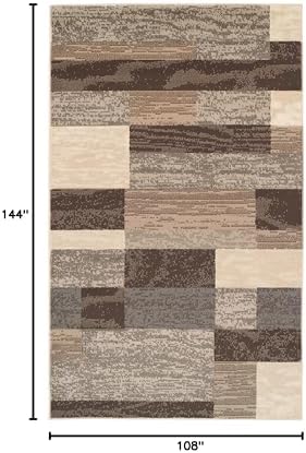 SUPERIOR Rockwood Modern Geometric Indoor Area Rug, 9'x12', Slate