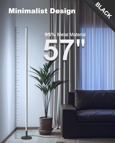 TACAHE Minimalist Corner Floor Lamp - 2700K-6500K Dimmable LED Light