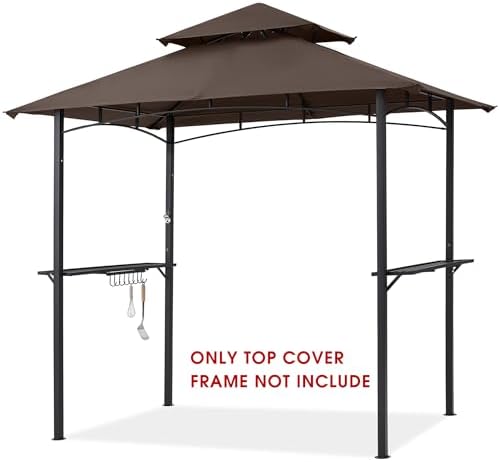 MASTERCANOPY Replacement Canopy top for Grill Gazebo L-GG001PST-F, Brown