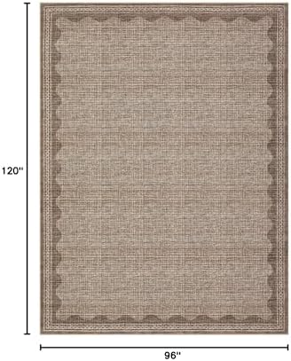 8x10 Scalloped Area Rugs Coffee Washable Living Room Bedroom Rug