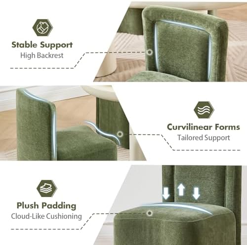 Hyfirm Upholstered Dining Chairs Set of 4, No Assembly Reception Chairs