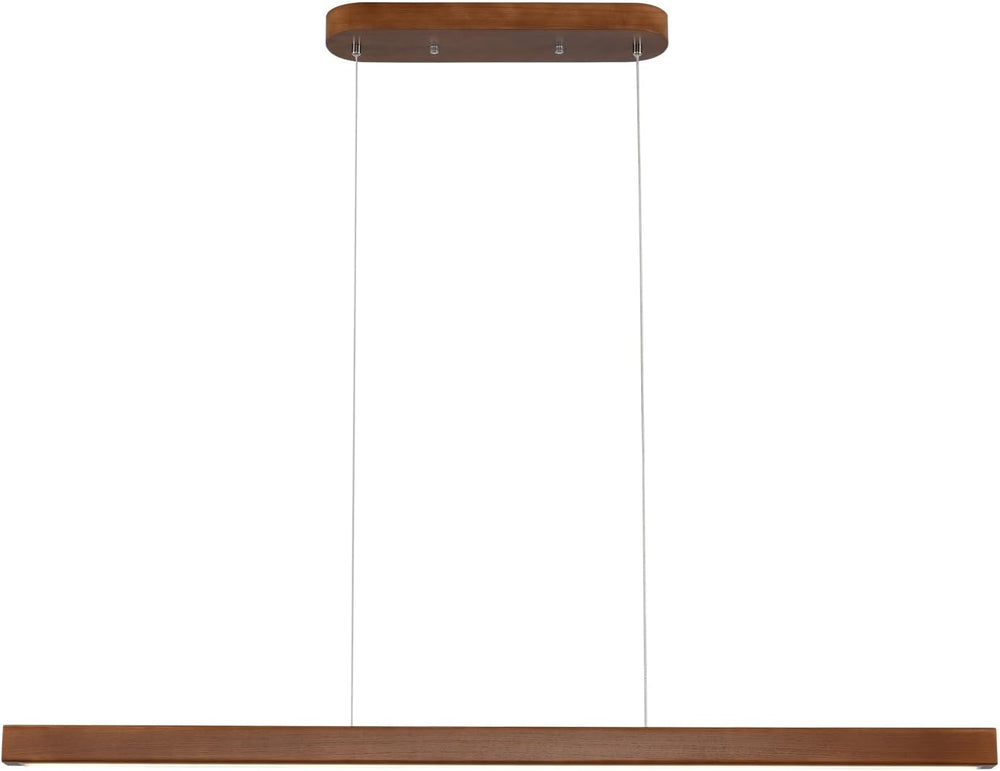 39 Inch Wood Linear Pendant Light Dimmable LED Kitchen Island Lighting with R...