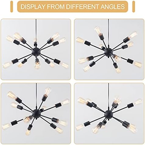 plug in sputnik chandelier 10-lights pendant light with, package contents