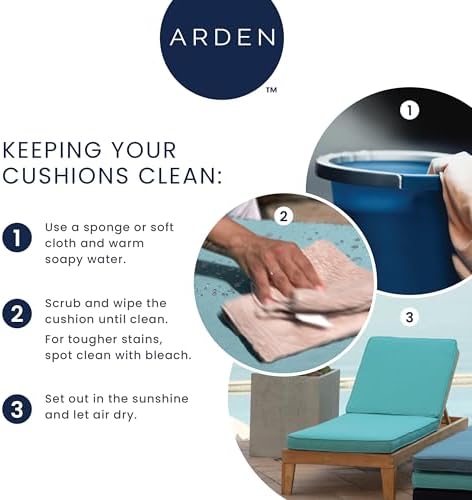 Arden Outdoor Tufted Wicker Chair Cushion, 2-Pack, 20x18, Blue Damask