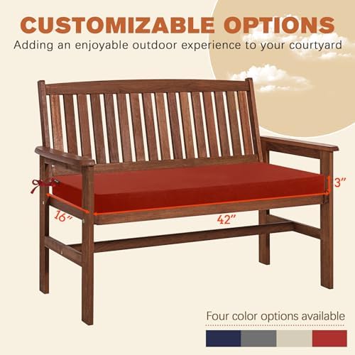 Favoyard Outdoor Bench Cushion Red 42 x 16 inch