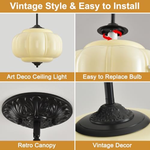 15in cream glass schoolhouse light fixture large, bulb, front angle view