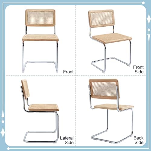 Rattan Dining Chairs Set of 2, Cesca Chairs for Kitchen Room, Mid Century