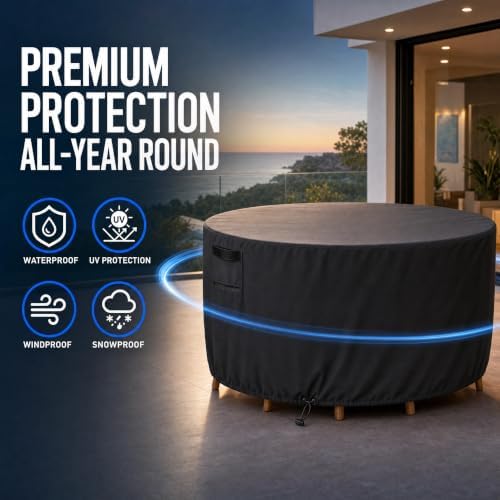 Extra-Large Tall Round Patio Cover, Bar Height, 84in Dia x 44in H