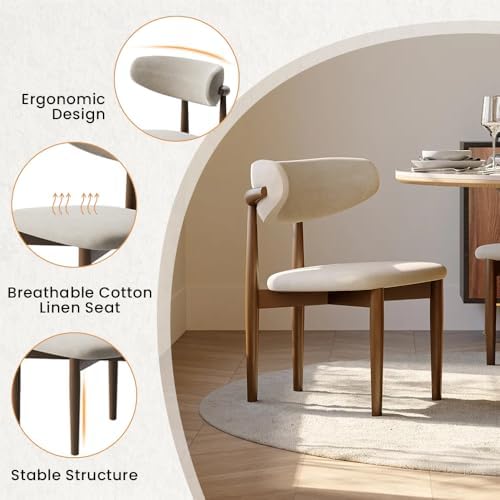 POVISON 47" Round Dining Table Set, Sintered Stone Table with 4 Chairs