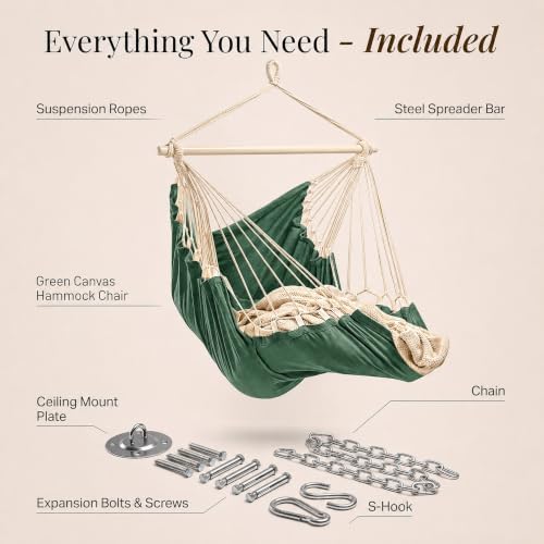 Hanging Hammock Chair Swing with Footrest - XL Hammock Swing Chair