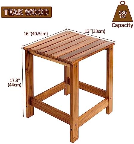 Utoplike Teak Outdoor Side Table for Patio, Adirondack Sides Tables