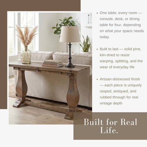 Martin Svensson Home Napa Solid Wood Flip Top Sofa Table, Natural