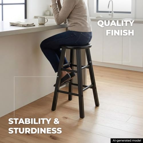 Winsome Element 2-Piece Bar Stool Set, Black, 29"