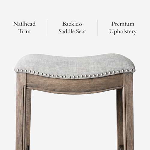 Maven Lane Adrien Backless Counter Stool, Grey, 26"
