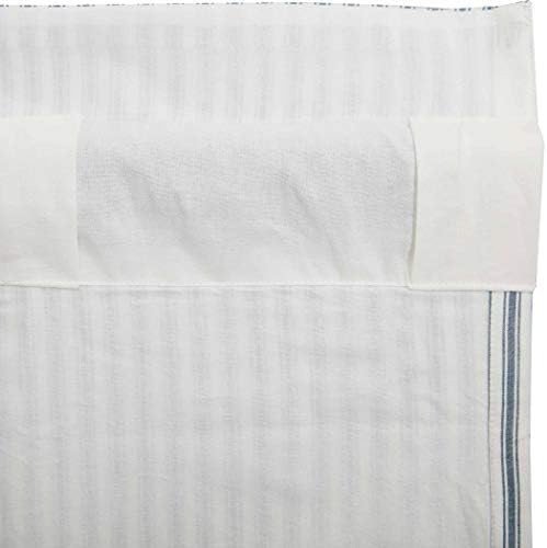 VHC Brands Sawyer Mill Blue Window Tier Set Country Kitchen Curtains Farmhouse Cafe Style Striped Pattern 24x36