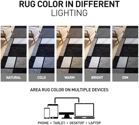 Rugshop Modern Boxes Contemporary Non-Shedding Area Rug Gray 7'10" x 10'2"