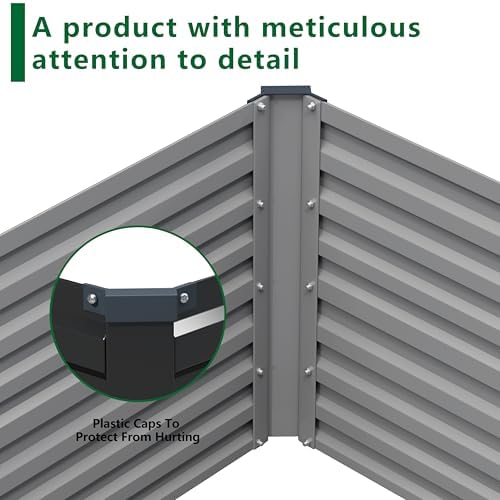 DIIYIV Galvanized Raised Garden Bed Kit Outdoor Patio,12x4x2ft Large Rectangular Metal Planter Boxes,Deep Root Box Planter for Gardening,Vegetables,Flowers,Herbs-Black
