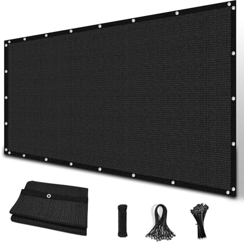 Amagenix Sun Shade Cloth Privacy Screen with Grommets 90% Sunblock Shade, Pergola Replacement Shade Cover Canopy for Outdoor Patio Garden,10' x 12', Black