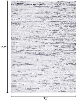 SAFAVIEH Amelia Collection Area Rug - 6' x 9', Light Grey & Charcoal, Modern Abstract Design, Non-Shedding & Easy Care, Ideal for High Traffic Areas in Living Room, Bedroom (ALA768F)