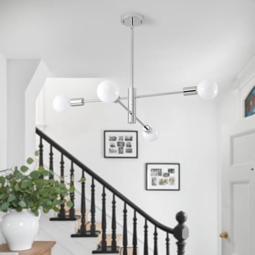 hhr modern sputnik lighting fixture 4 bulbs chrome on a desk or shelf