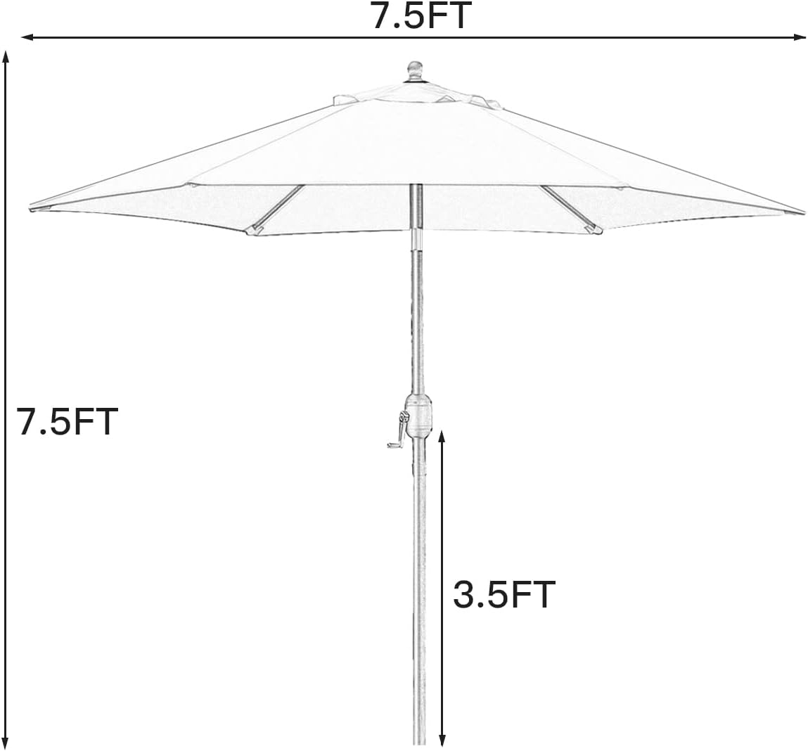 sunnyglade 7.5' patio umbrella outdoor table umbrella tilt on a desk or shelf