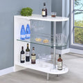 COASTER 2-holder Bar Table, Glossy White/Clear