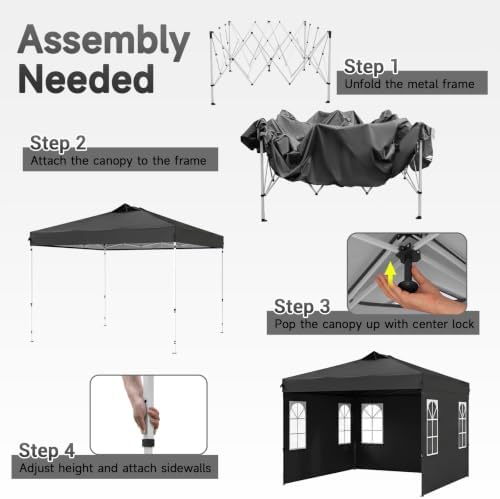 Tangkula 10x10 FT Pop Up Canopy with Center Lock