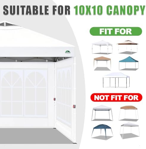 Church Window Canopy Sidewalls for 10x10 Pop Up Canopy
