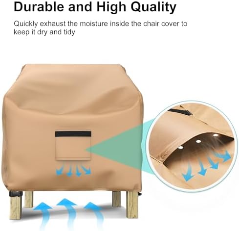 2 Pack Outdoor Patio Chair Covers Waterproof 32"Wx37"Dx36"H, Brown