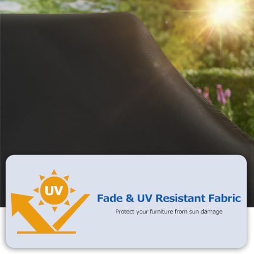 SunPatio Outdoor High Back Chair Covers 2 Pack, 27"W x 30"D x 42"H, Black