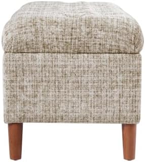 HomePop 40" Ainsley Button Tufted Storage Bench - Cream Textural Woven