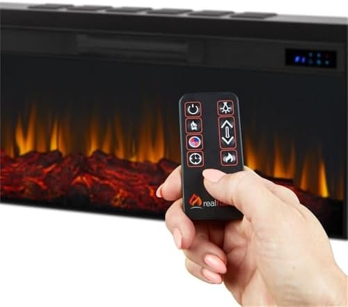 Real Flame Cravenhall Landscape Electric Fireplace with Mantel for Living Room or Bedroom, Replaceable Fireplace Insert Heater, Realistic Log and Flame Effect, Remote Control, Timer, White