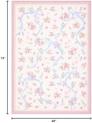 GarveeHome Pink and Blue Rugs for Bedroom Girls, 4x6 Rug for Living Room