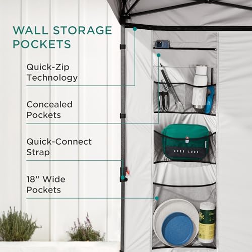 Best Choice Products 10x10 Pop Up Canopy Tent with Sidewall, Light Gray