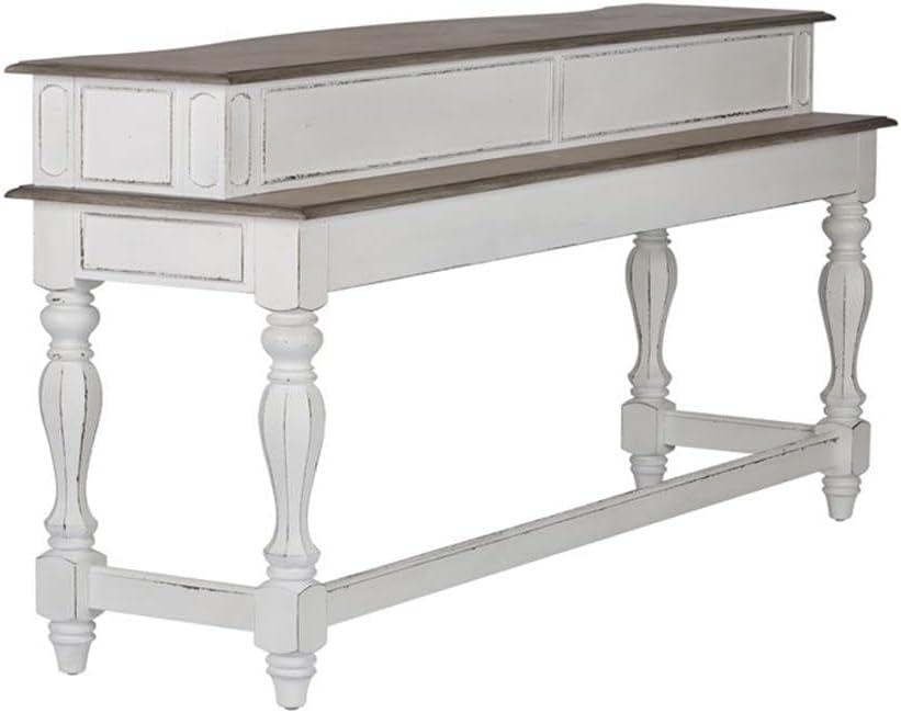 Liberty Furniture Industries Magnolia Manor Console Bar Table, W76 x D22 x H36, White