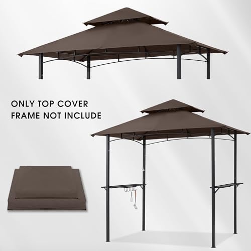 MASTERCANOPY Replacement Canopy top for Grill Gazebo L-GG001PST-F, Brown