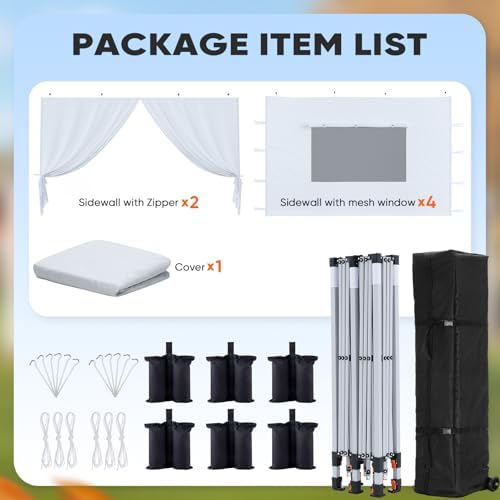 Quictent 10x20FT Pop Up Canopy Tent with Sidewalls