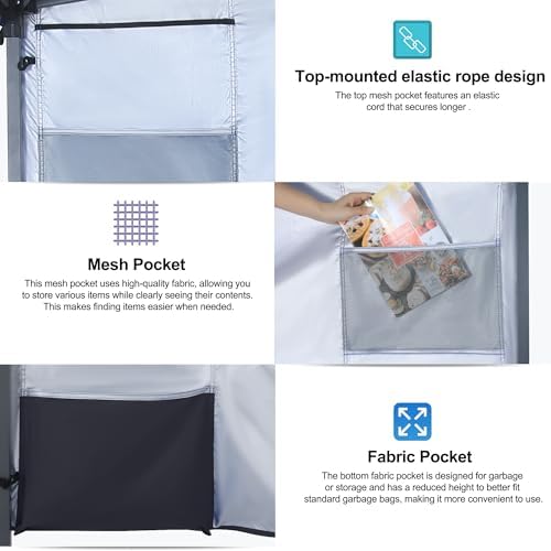 ABCCANOPY 10x10 Heavy Duty Pop Up Canopy Tent with Storage Sidewall, Black